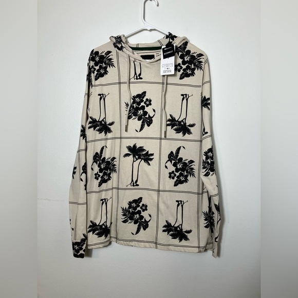 New denim and flower by Ricky Singh Pullover Sweater‎ Sz L Palm Trees Sz Large - Picture 1 of 8